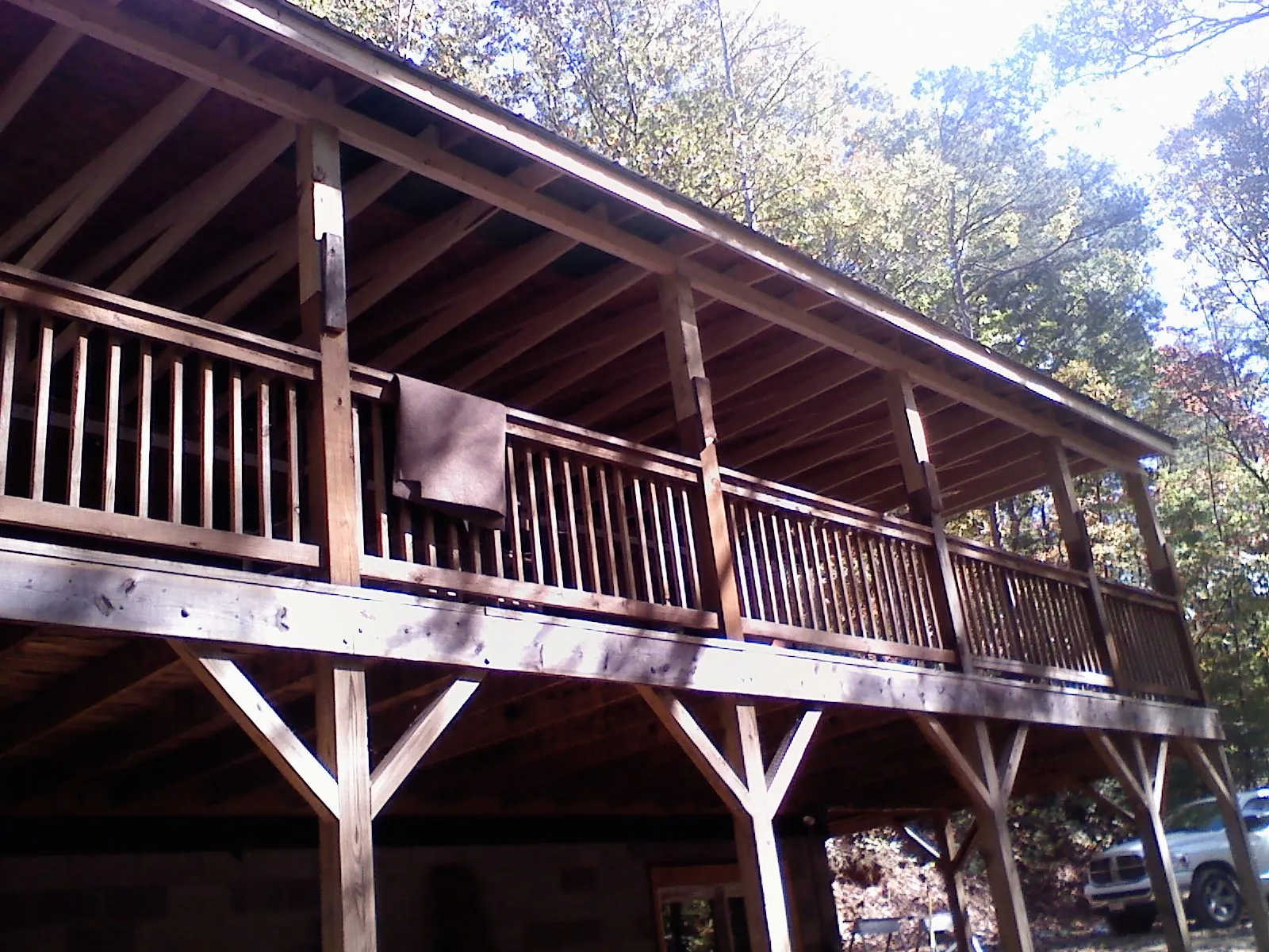 Timber framing under a new elevated porch and deck — Roof Leak Repair in Kendleton by Roofing Brothers